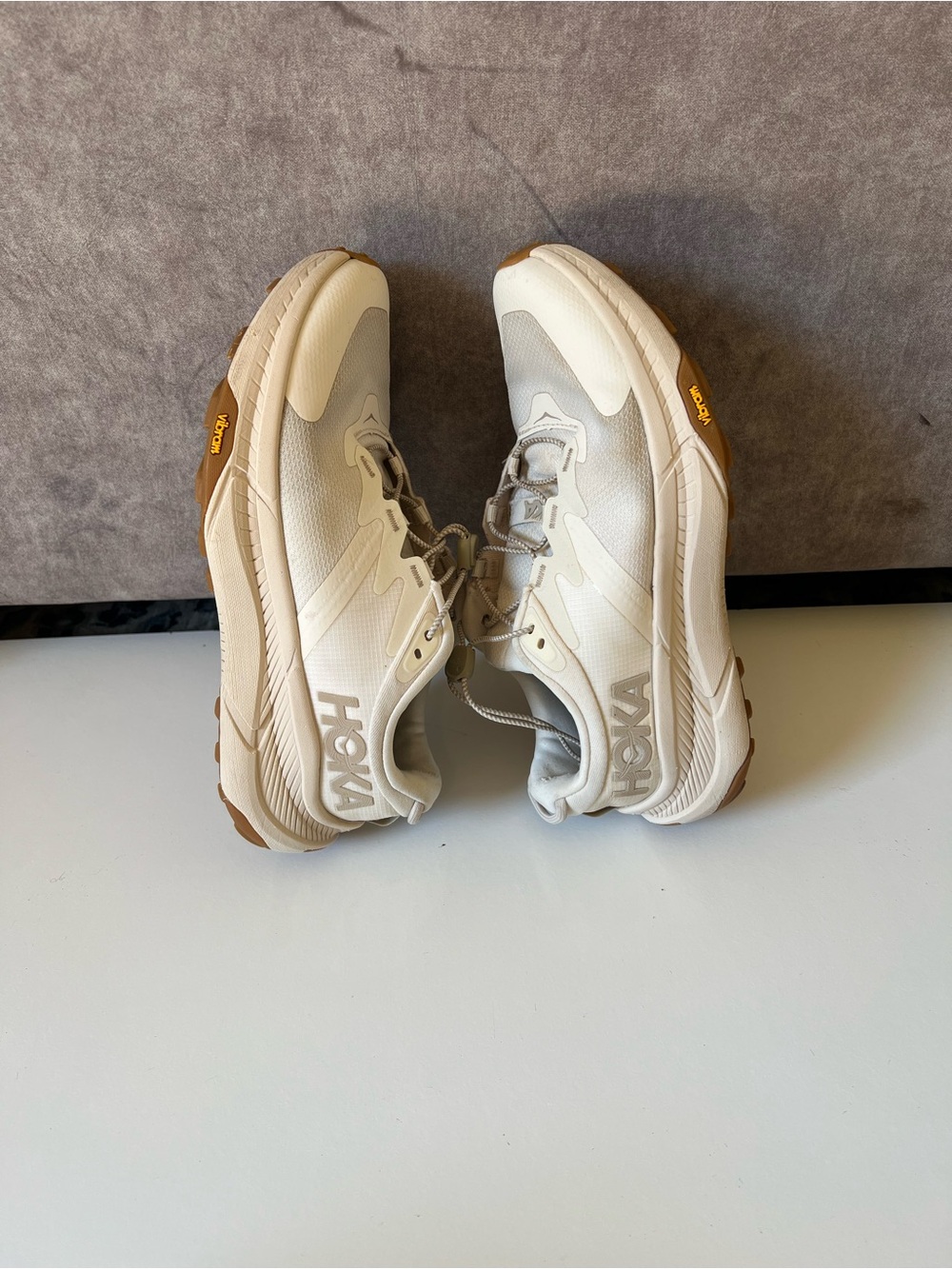 Hoka Women's Sneakers in Cream and Tan